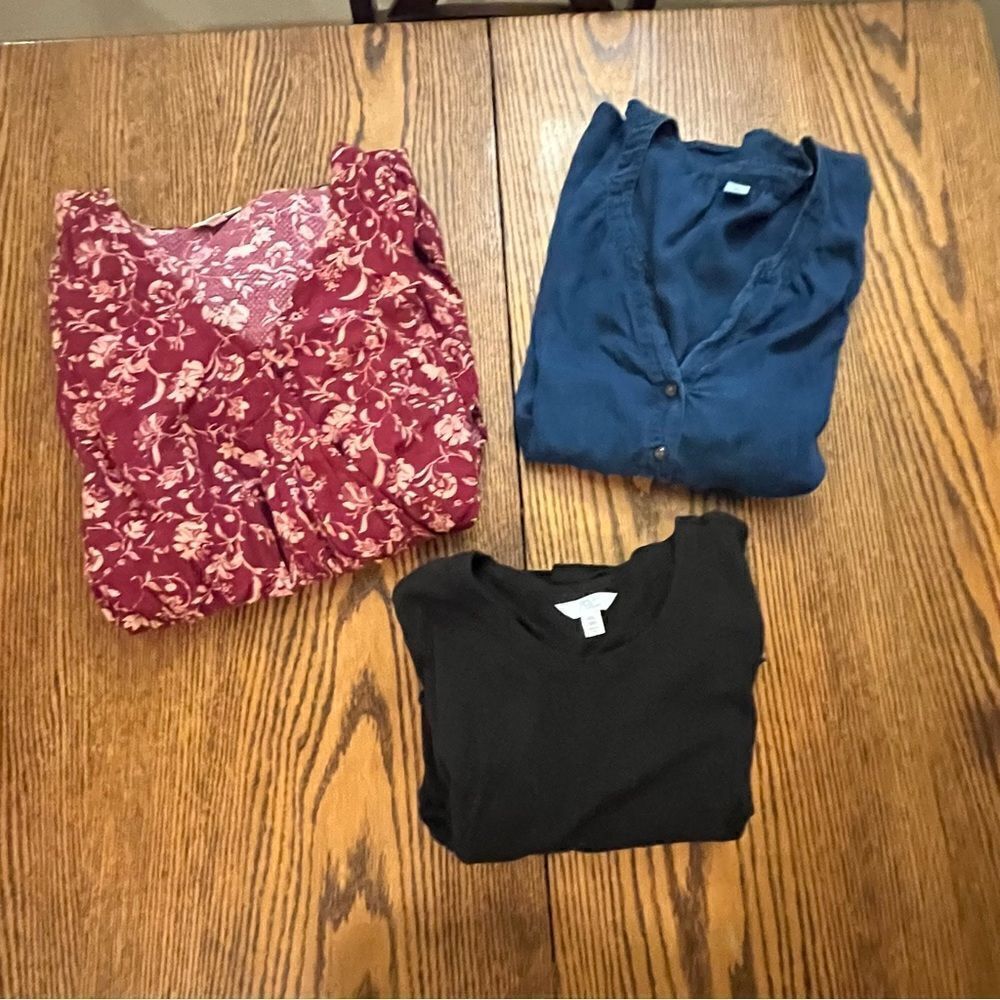 Women’s XXL Dress & Popover Top Bundle Floral Dress, Black Dress, Chambray 2XL - Picture 2 of 16